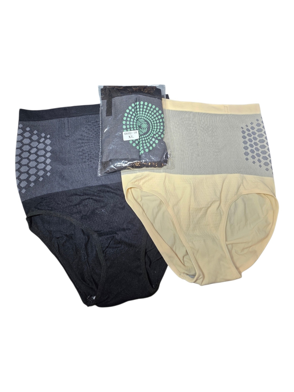 5 Pack Black Beige High Waisted Tummy Control Shaping Briefs XL